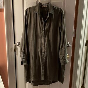 Cloth & Stone Olive Green Shirt Dress